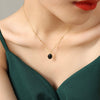 316L Stainless Steel Cat's Eye Pendant Clavicle Chain Necklace With Geometric Pattern And Electroplating Treatment For Women