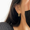 Titanium Steel Chain Tassel Pendant Earrings For Women Electroplated Fashion Style