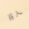 Titanium Steel Chinese Character Geometric Style Electroplated Earrings