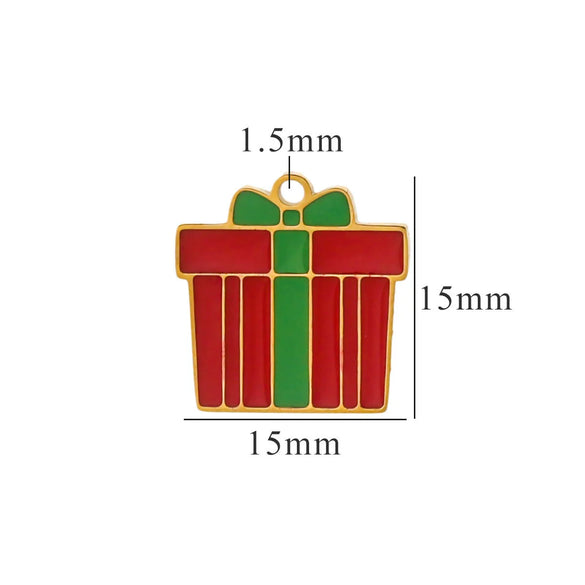 Titanium Steel Christmas Badge Pendant Tag Accessories With Letters Numbers Text Electroplated