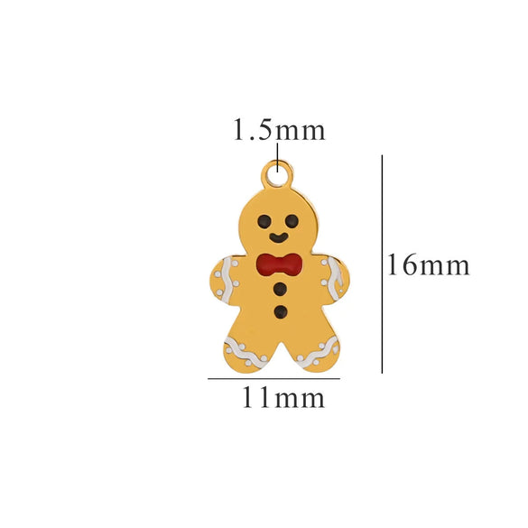 Titanium Steel Christmas Badge Pendant Tag Accessories With Letters Numbers Text Electroplated