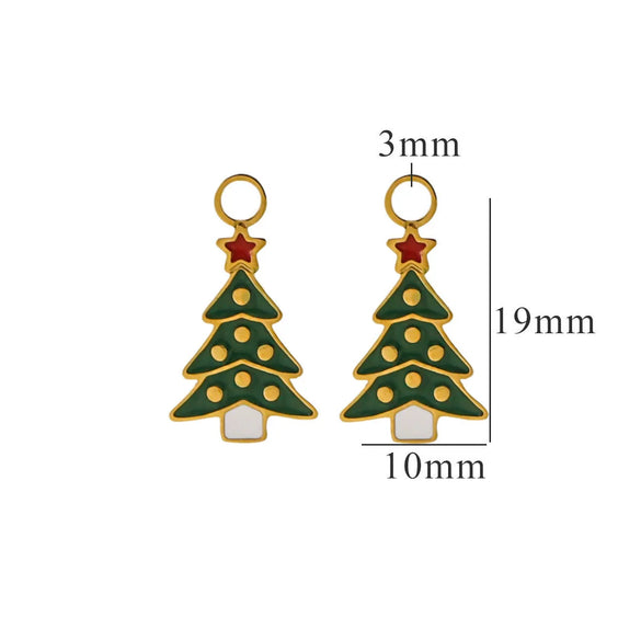 Titanium Steel Christmas Deer Head Pendant Jewelry With Letters Numbers Text Electroplated