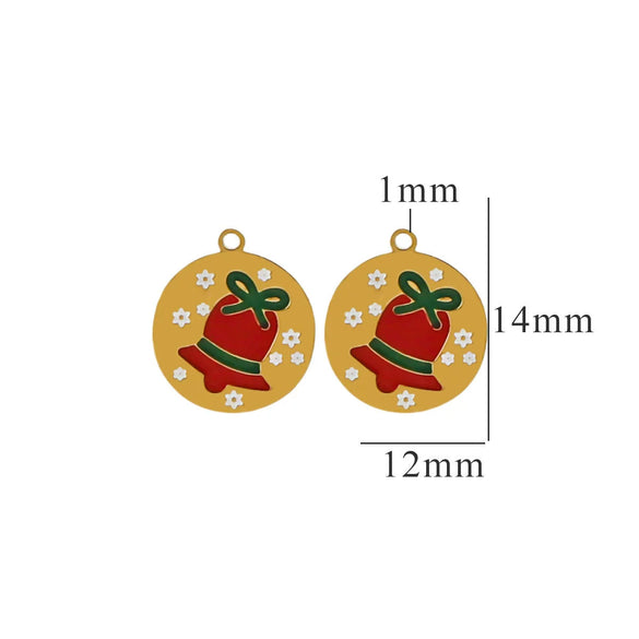 Titanium Steel Christmas Deer Head Pendant Jewelry With Letters Numbers Text Electroplated