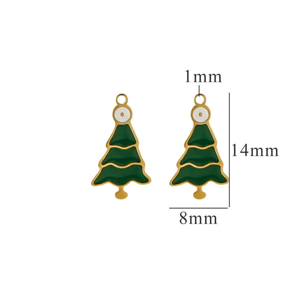 Titanium Steel Christmas Deer Head Pendant Jewelry With Letters Numbers Text Electroplated