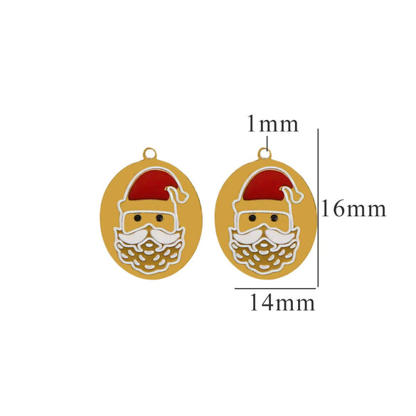 Titanium Steel Christmas Deer Head Pendant Jewelry With Letters Numbers Text Electroplated