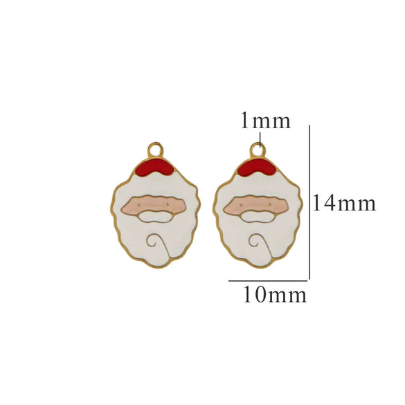 Titanium Steel Christmas Deer Head Pendant Jewelry With Letters Numbers Text Electroplated