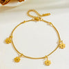 Titanium Steel Chrysanthemum Love Water Drops Bell Pendant Necklace Bracelet Earrings Set For Women