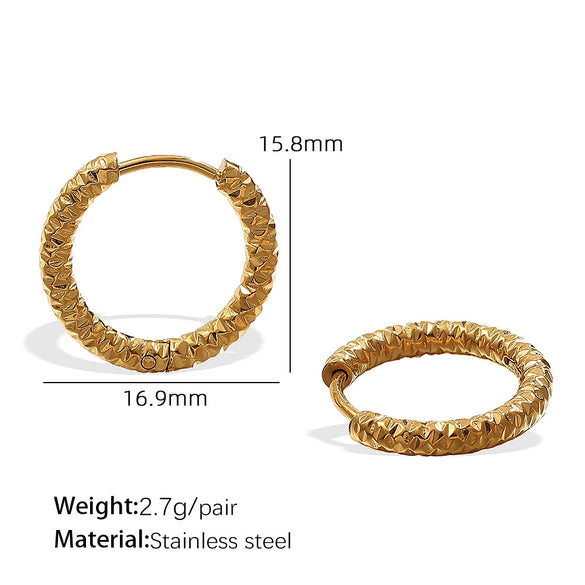 316L Stainless Steel Circle Electroplated Allmatch Women's Fashion Trendy Earrings