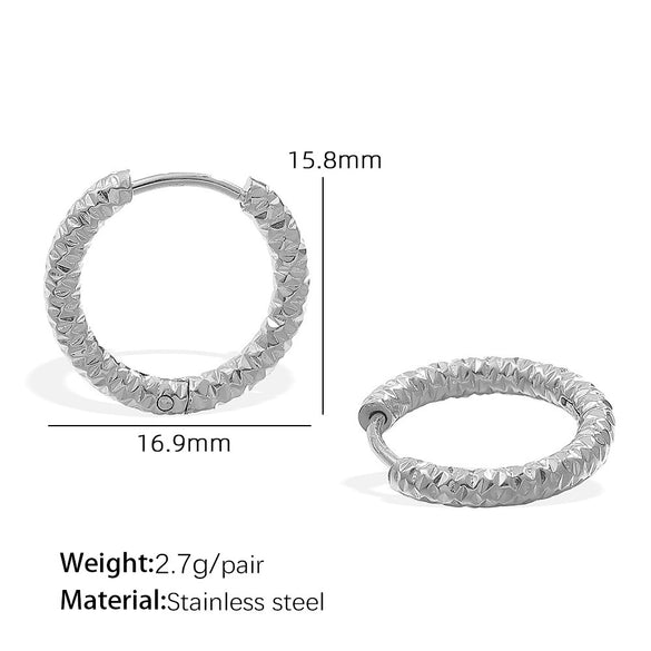316L Stainless Steel Circle Electroplated Allmatch Women's Fashion Trendy Earrings