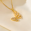 Titanium Steel Clavicle Chain With Geometric Butterfly Design Women's Style