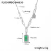 316L Stainless Steel Clavicle Necklace Geometric Striped Retro Style 18K Gold Plated