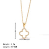 Titanium Steel Clavicle Necklace Minimalist Geometric Leaves Electroplated O Chain For Women