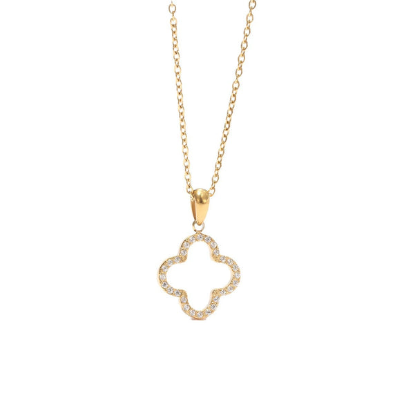 Titanium Steel Clavicle Necklace Minimalist Geometric Leaves Electroplated O Chain For Women