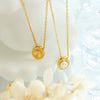316L Stainless Steel Clavicle Necklace With Shell Pearl Elegant Geometric Design 18K Gold Plated