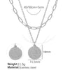 316L Stainless Steel Coin Pendant Women's Clavicle Chain Necklace Electroplated Simple Round Design