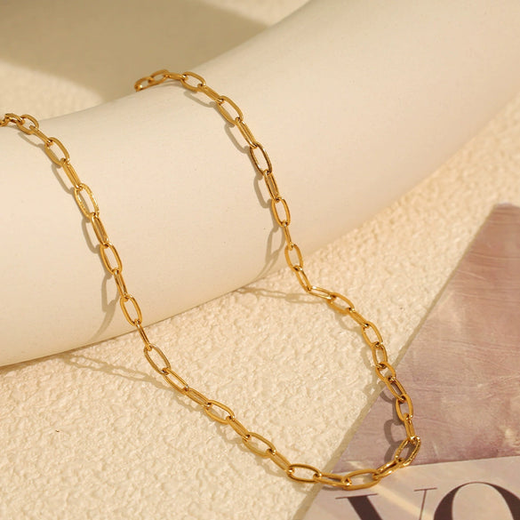 316L Stainless Steel Coin Pendant Women's Clavicle Chain Necklace Electroplated Simple Round Design
