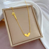 Titanium Steel Cold Necklace With Geometric Pattern And Real Gold Electroplated Cartoon Style For Unisex