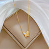 Titanium Steel Cold Necklace With Geometric Pattern And Real Gold Electroplated Cartoon Style For Unisex