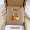 Titanium Steel Cold Necklace With Geometric Pattern And Real Gold Electroplated Cartoon Style For Unisex