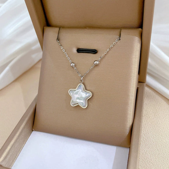 Titanium Steel Cold Necklace With Geometric Pattern And Real Gold Electroplated Cartoon Style For Unisex