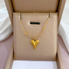 Titanium Steel Cold Necklace With Geometric Pattern And Real Gold Electroplated Cartoon Style For Unisex