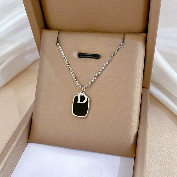 Titanium Steel Cold Necklace With Geometric Pattern And Real Gold Electroplated Cartoon Style For Unisex