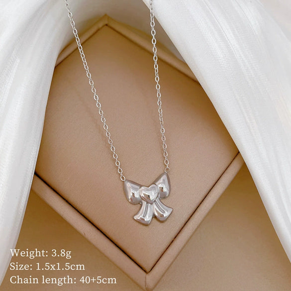 Titanium Steel Cold Necklace With Geometric Pattern Cartoon And Plant Flowers Style Electroplating Treatment Unisex