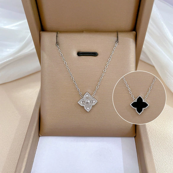 Titanium Steel Cold Necklace With Geometric Pattern Cartoon And Plant Flowers Style Electroplating Treatment Unisex