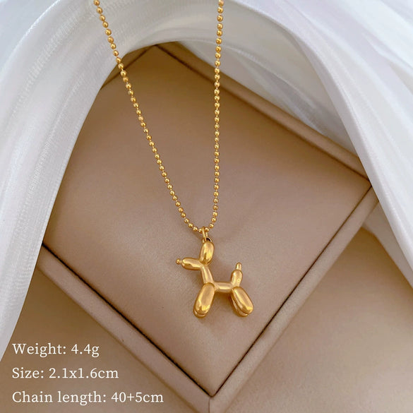 Titanium Steel Cold Necklace With Geometric Pattern Cartoon And Plant Flowers Style Electroplating Treatment Unisex