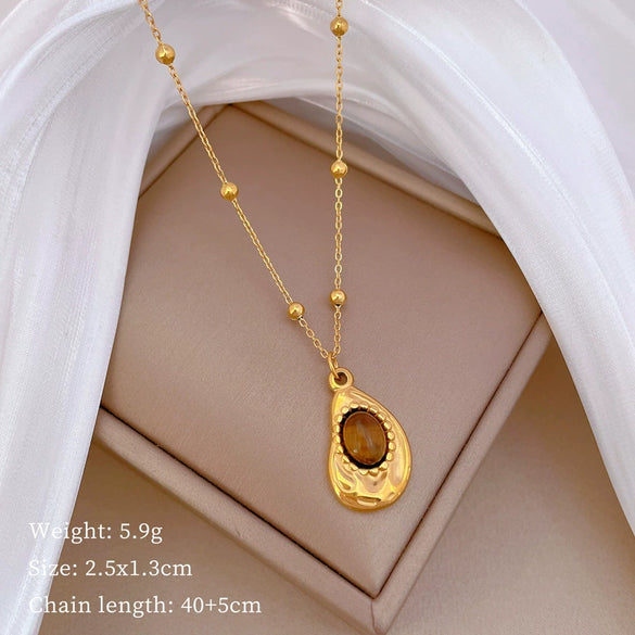 Titanium Steel Cold Necklace With Geometric Pattern Cartoon And Plant Flowers Style Electroplating Treatment Unisex