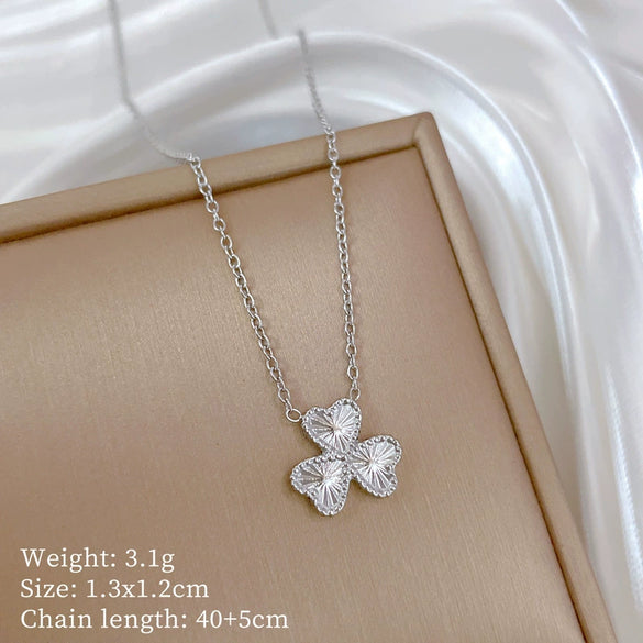 Titanium Steel Cold Necklace With Geometric Pattern Cartoon And Plant Flowers Style Electroplating Treatment Unisex