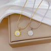 Titanium Steel Cold Necklace With Sunflower Pattern And Electroplating For Female Cartoon Style