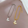 Titanium Steel Constellation Butterfly Ball Chain Bracelet For Women Electroplated Retro Style
