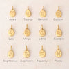 Titanium Steel Constellation Geometric Twelve Birthstone Zodiac Pendant Necklace Electroplated