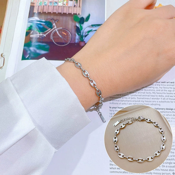 Titanium Steel Constellation Gold Inlaid Minimalistic Style Women's Bracelet