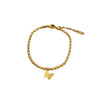 Titanium Steel Constellation Gold Inlaid Round Bead Bracelet For Women