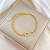 Titanium Steel Constellation Gold Inlaid Round Beads Bracelet For Women