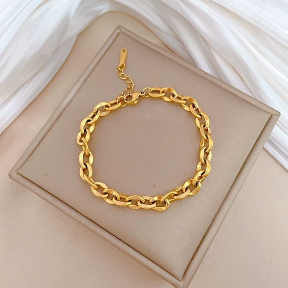 Titanium Steel Constellation Gold Inlaid Women's Hiphop Style Bracelet