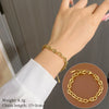 Titanium Steel Constellation Gold Inlaid Women's Hiphop Style Bracelet
