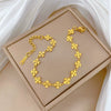 Titanium Steel Constellation Inlaid With Gold Chain Bracelet For Women