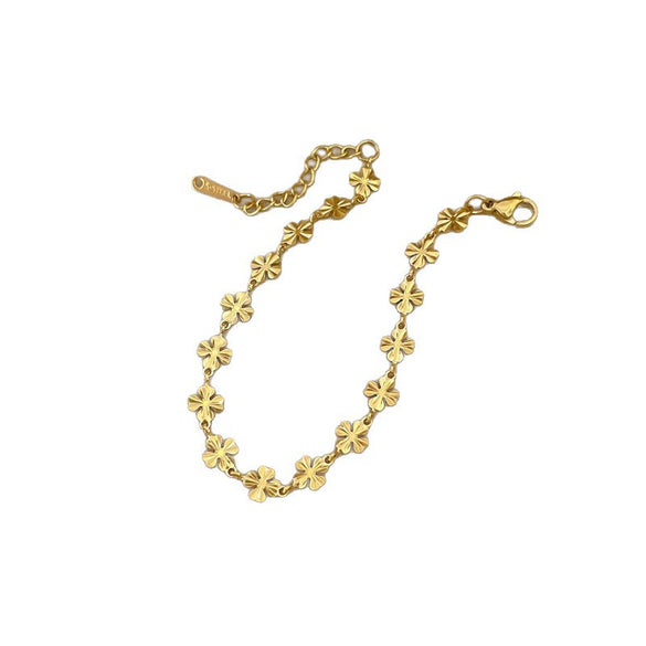 Titanium Steel Constellation Inlaid With Gold Chain Bracelet For Women