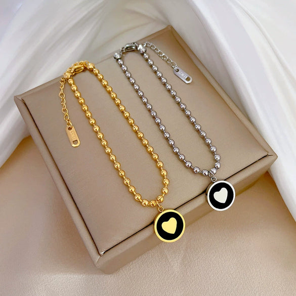 Titanium Steel Constellation Pattern Gold Inlaid Normcore Chain Bracelet Unisex