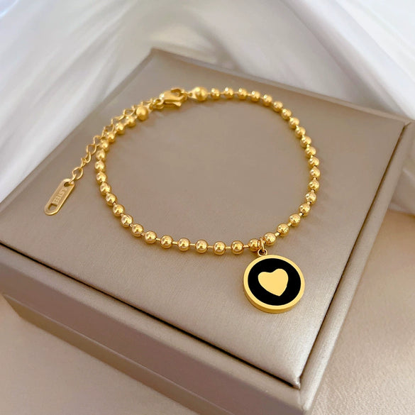 Titanium Steel Constellation Pattern Gold Inlaid Normcore Chain Bracelet Unisex