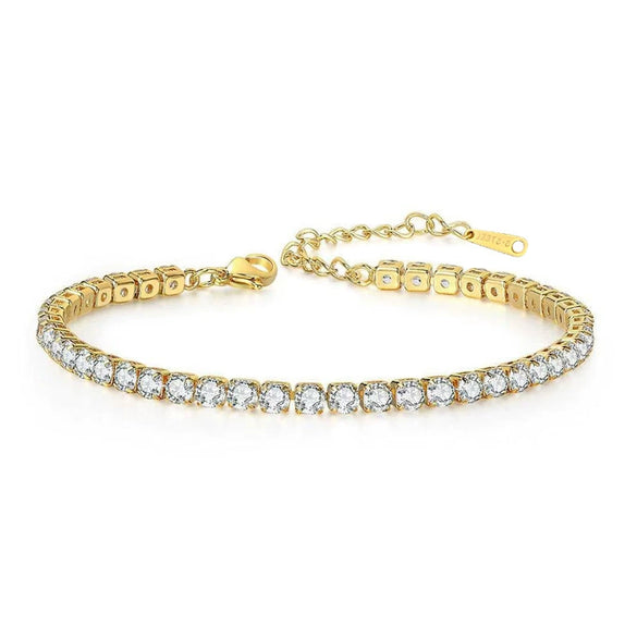 Titanium Steel Constellation Pattern Zircon Inlaid Gold Bracelet For Women And Unisex