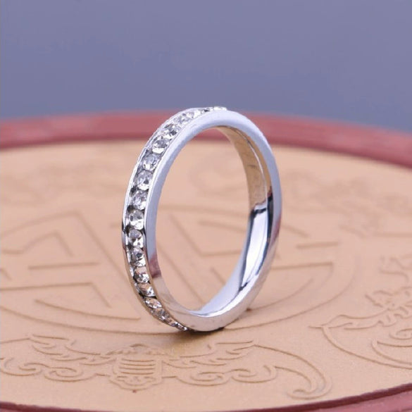 Stainless Steel Constellation Ring With Diamond Set Star Design Light Luxury Stainless Steel Jewelry For Women And Couples