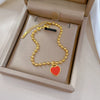 Titanium Steel Constellation Round Bead Bracelet For Women Gold Inlaid