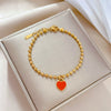 Titanium Steel Constellation Round Bead Bracelet For Women Gold Inlaid