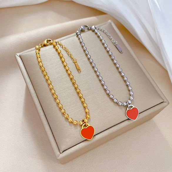 Titanium Steel Constellation Round Bead Bracelet For Women Gold Inlaid