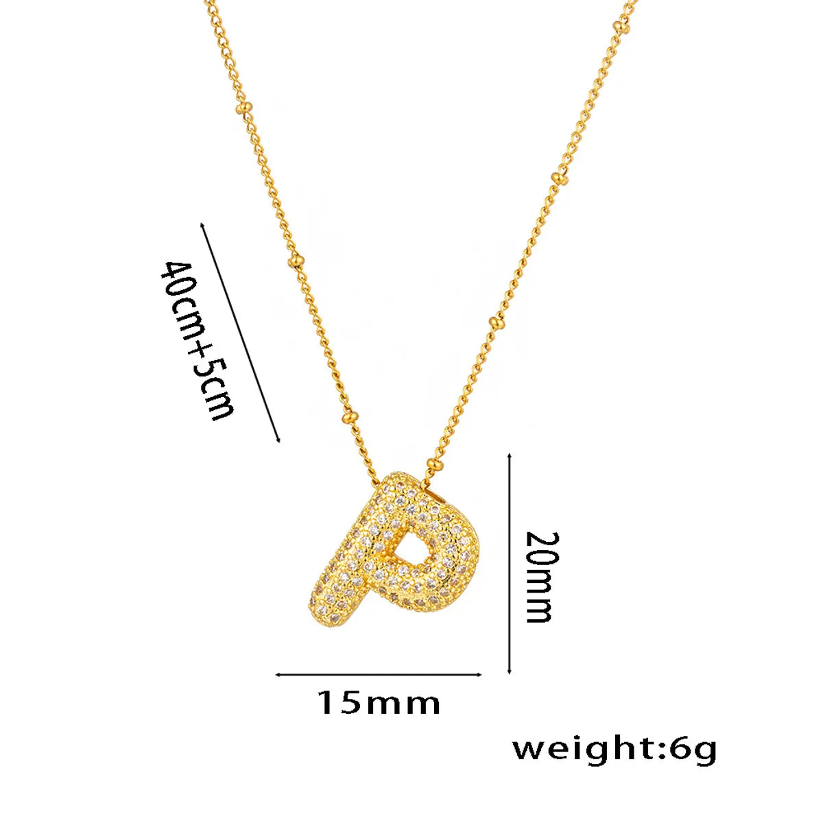 Titanium Steel Copper 18K Gold Plated Casual Simple Style Inlay Letter Zircon Pendant Necklace