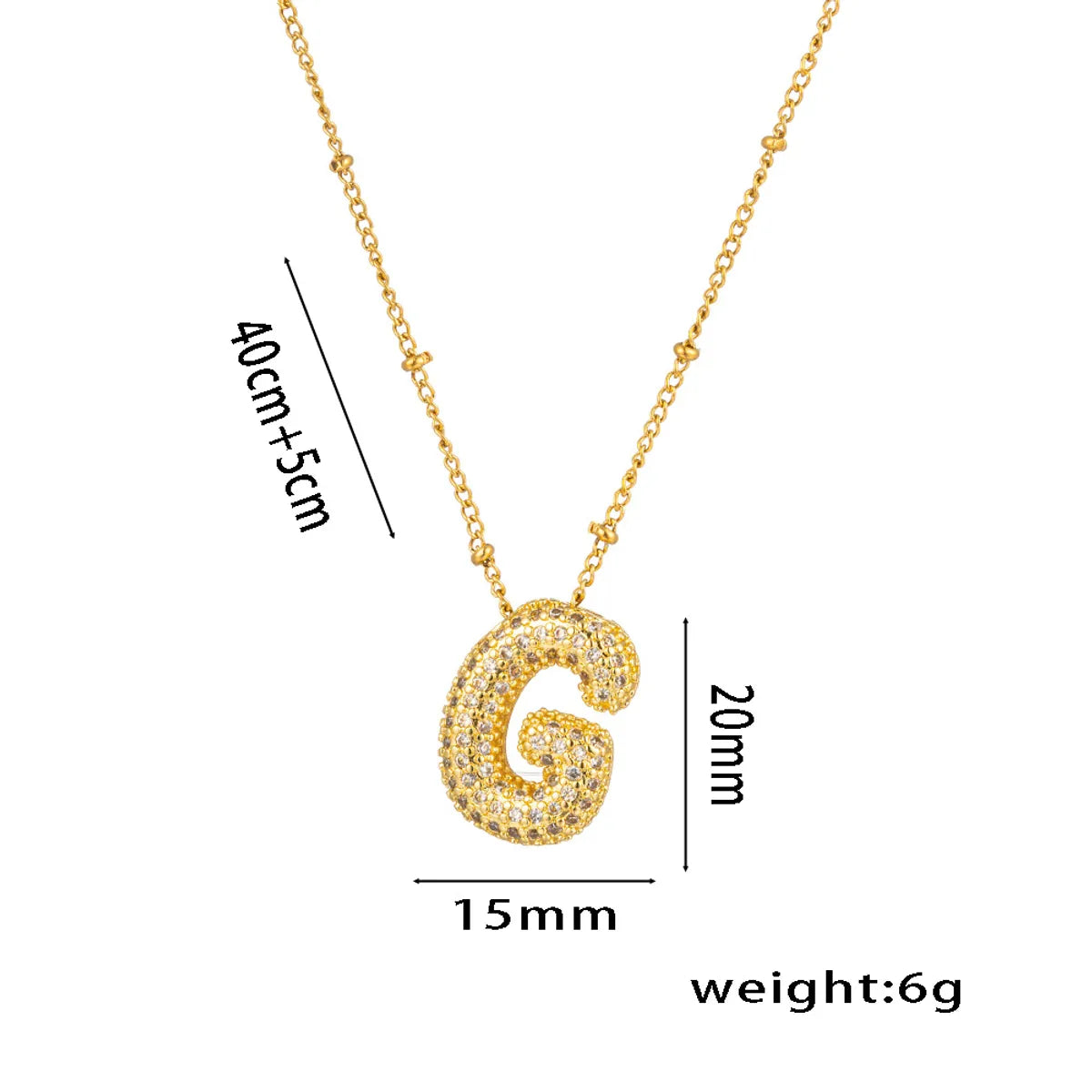 Titanium Steel Copper 18K Gold Plated Casual Simple Style Inlay Letter Zircon Pendant Necklace